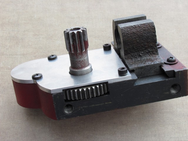 Oblique view of apron chip cover
