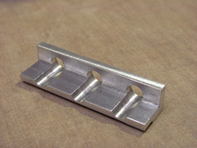 Aluminum parting blade clamp view 1
